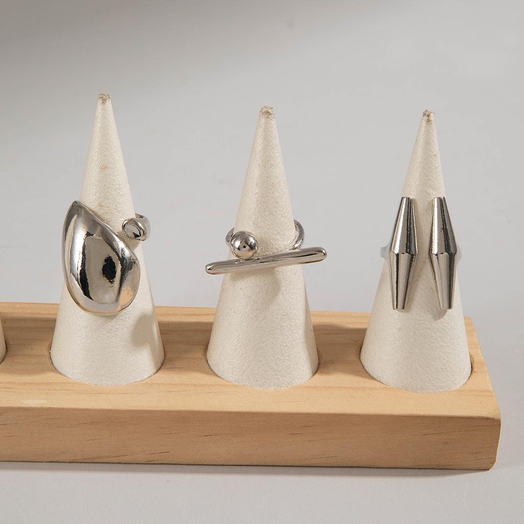 Fashion Women's 3 Piece Ring Set - Ladies Ring Metal Ring Glossy Ring Metal Ring Holiday Gift