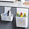 Contenitore da appendere moderno in plastica per ante di armadietti da cucina con ganci per ripiani organizzati