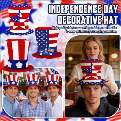 Hat Top Hat American Flag Costume Patriotic Accessories Forth Of Supplies Independence Day Decor Theme Party Supplies