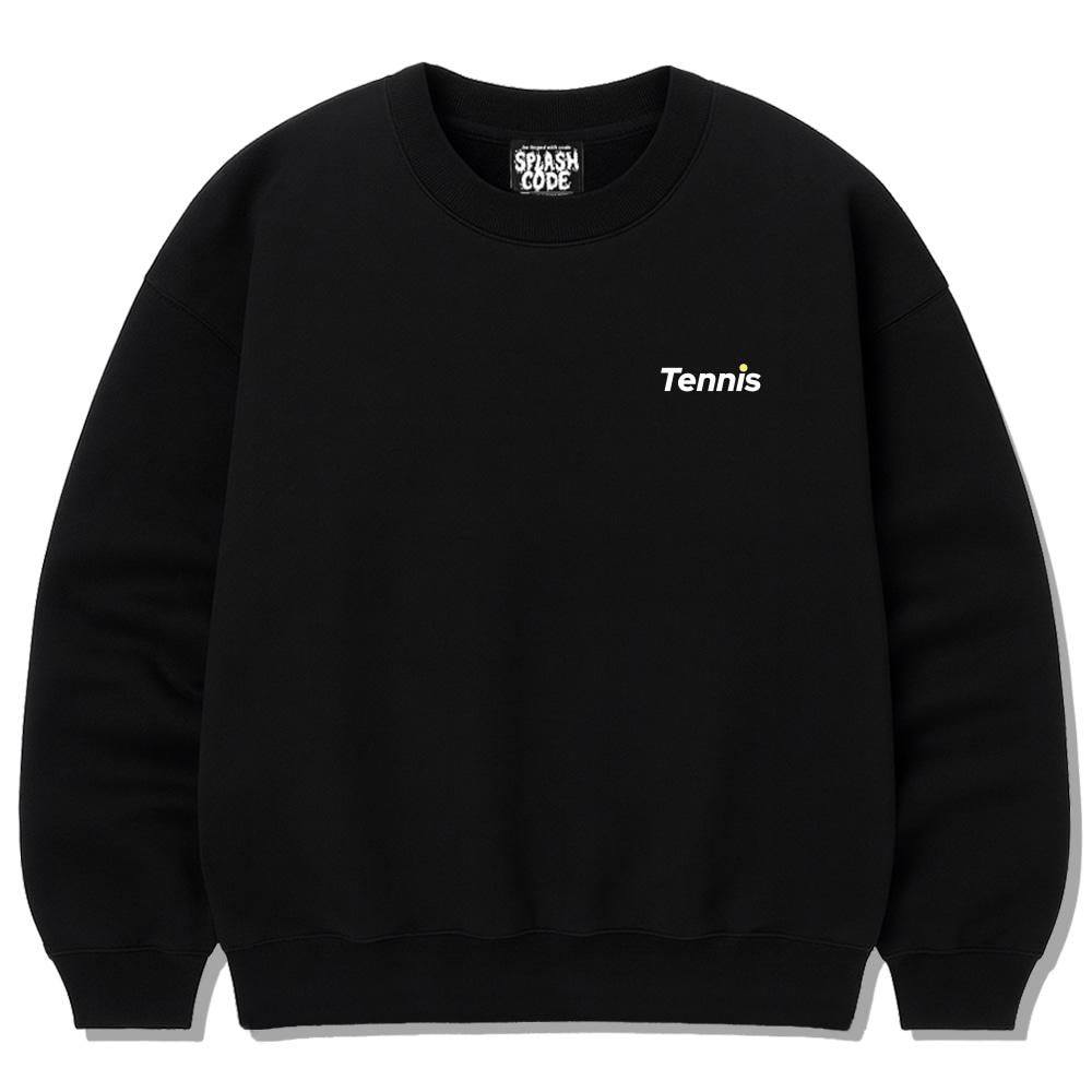 Seupeullaesikodeu Heavy Crew Neck Sweatshirt Black - Tennis Club Blue