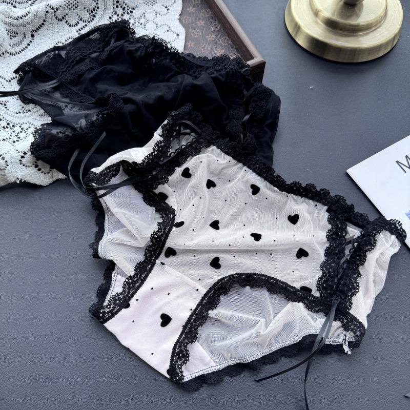 Women's Spring and Summer Personality Ribbon Hollow Mesh Lace Waist Underwear