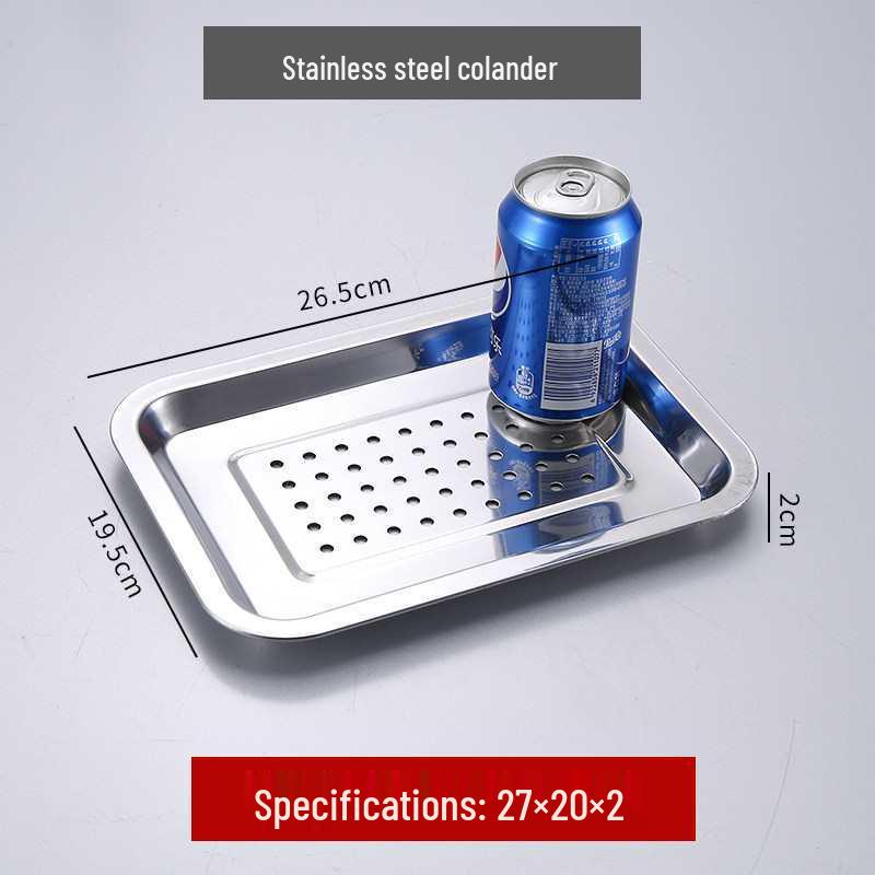 304 Stainless Steel Rectangular Tray for Steamed Fish, Rice, Chee Cheong Fun, and Baking