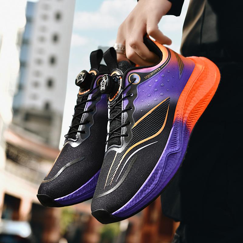 Sneaker Herren Frühjahr 2025 Neuer Trend Leuchtende Laufschuhe Paar Freizeit Weiche Sohle Stoßdämpfung Drehverschluss Laufschuhe