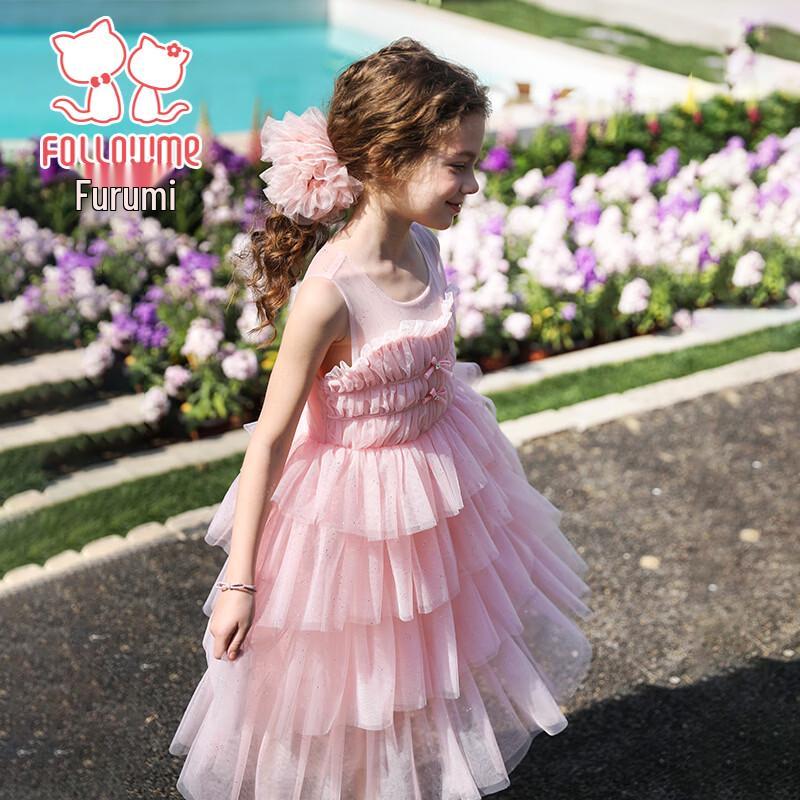 Fuluomi Girls' Summer Fairy Princess Mesh Cake Dress