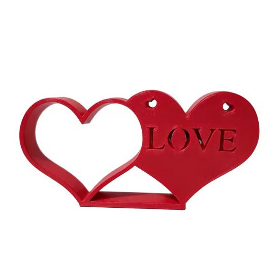

Прикраса Серце на День Святого Валентина 3D-друкована Романтична Статуетка Серце до Серця Червоне Серце Кохання Багаторівнева Тарілка Настільна Табличка на Річницю Весільні Подарунки червоний