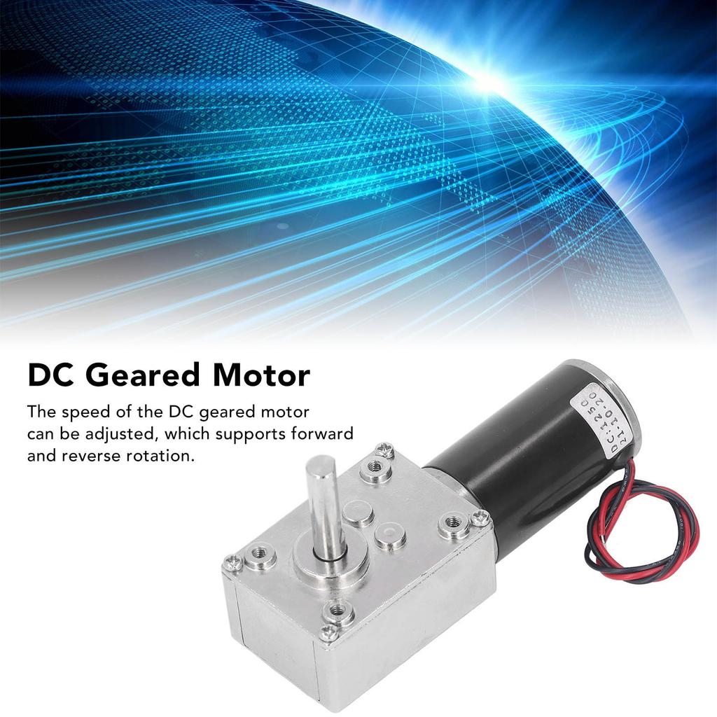 Geared Motor Small 18W Large Torsion Reversible Worm Speed Reduction Motor with Self Locking 12V
