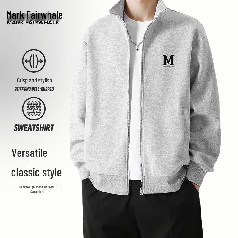 

Mark Fairwhale Men s Heavyweight Stand-Up Collar Jacket Sweatshirt 2XL