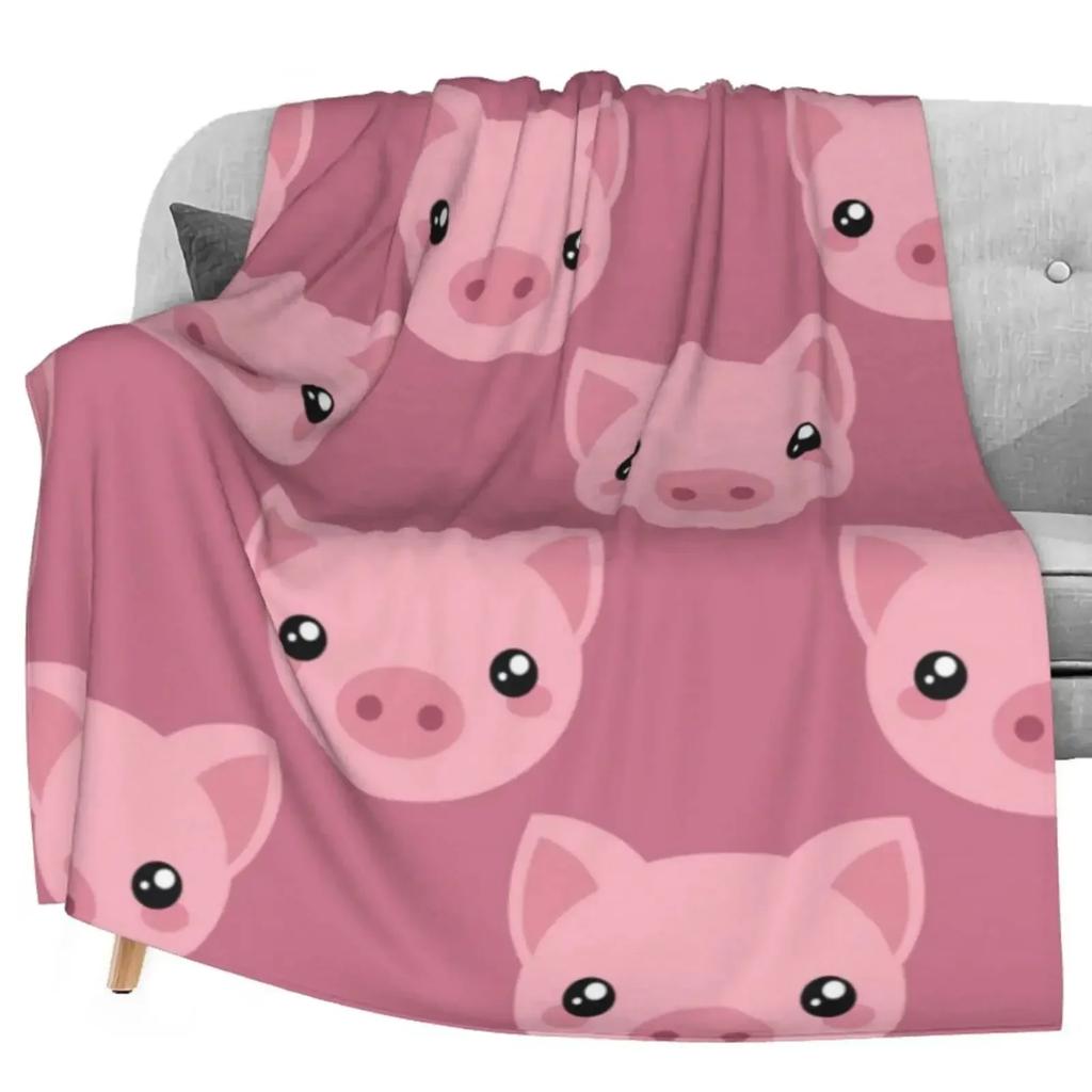 Pig Blanket Gifts for Women Pig Lovers,Pink Pig Blankets for Girls Boys,Cozy Warm Cute Animal Flannel Throw Blanket for Bed Sofa