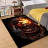 Mehrere Größen Flammender Totenkopf und Drache Teppich für Wohnzimmer Schlafzimmer Sofa Heimdekoration Rus Rutschfeste Fußmatte Luxuriöses Geschenk