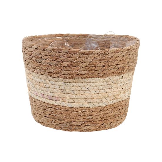 Flowerpot Leak-Proof Mess-Free Hand-Woven Plant Pot Wet Soil Resistant Planter Multipurpose Garden Storage Basket