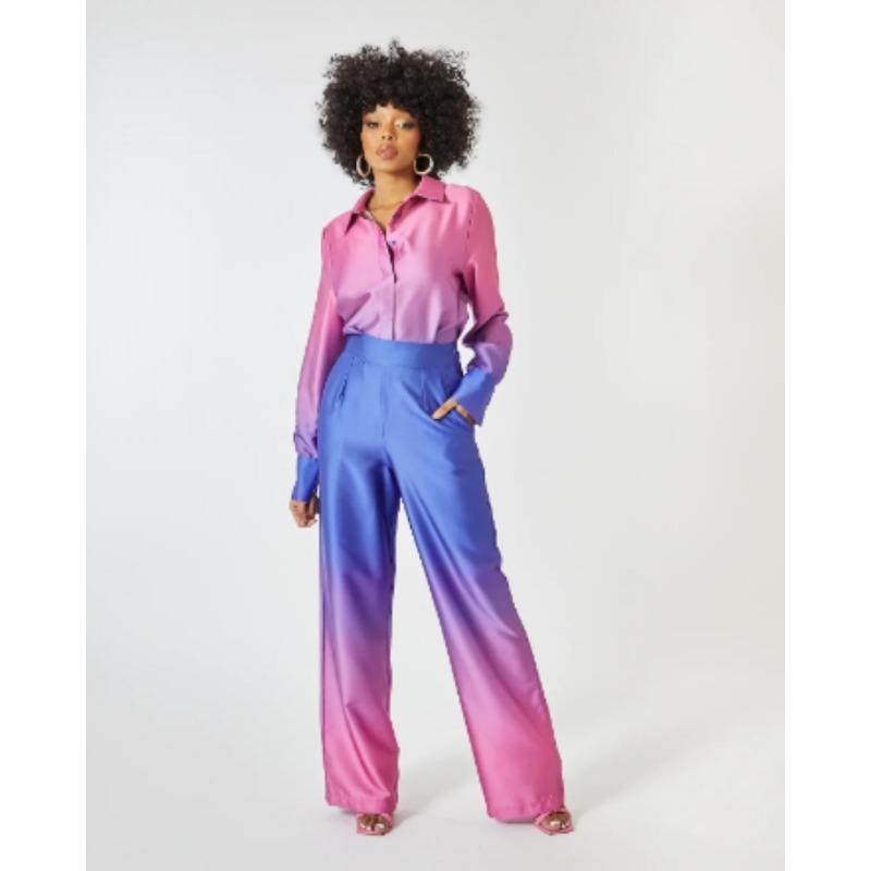 New Set Loose Printed Long-sleeved Shirt Casual Fashion Casual Suit Colourful Suit Party Suit Casual Suit