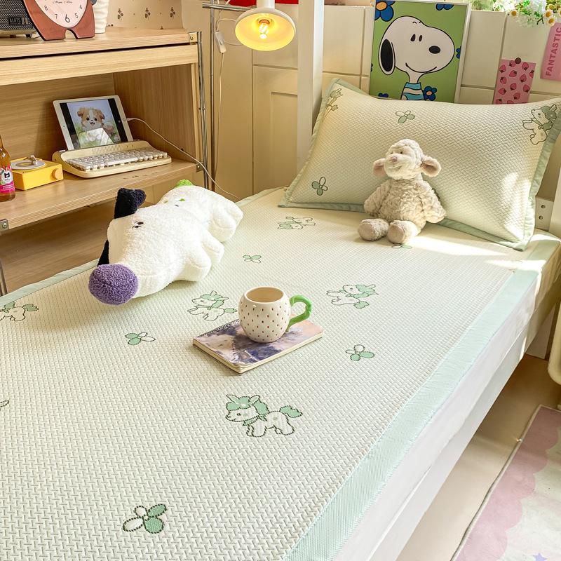 Ice Silk Cooling Mat Set - Jacquard, Machine Washable, Foldable, 3-Piece for Summer