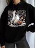 2025 Autumn/Winter Women's Halloween Print Hooded Sweatshirt, EU Size, Loose Fit, Long-Sleeve