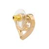 CHANEL Hollow Heart Double C Earrings Women's Gold