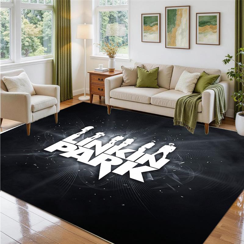 Linkin Park Design Crystal Velvet Rug Soft Decorative Mat for Bedroom Entrance