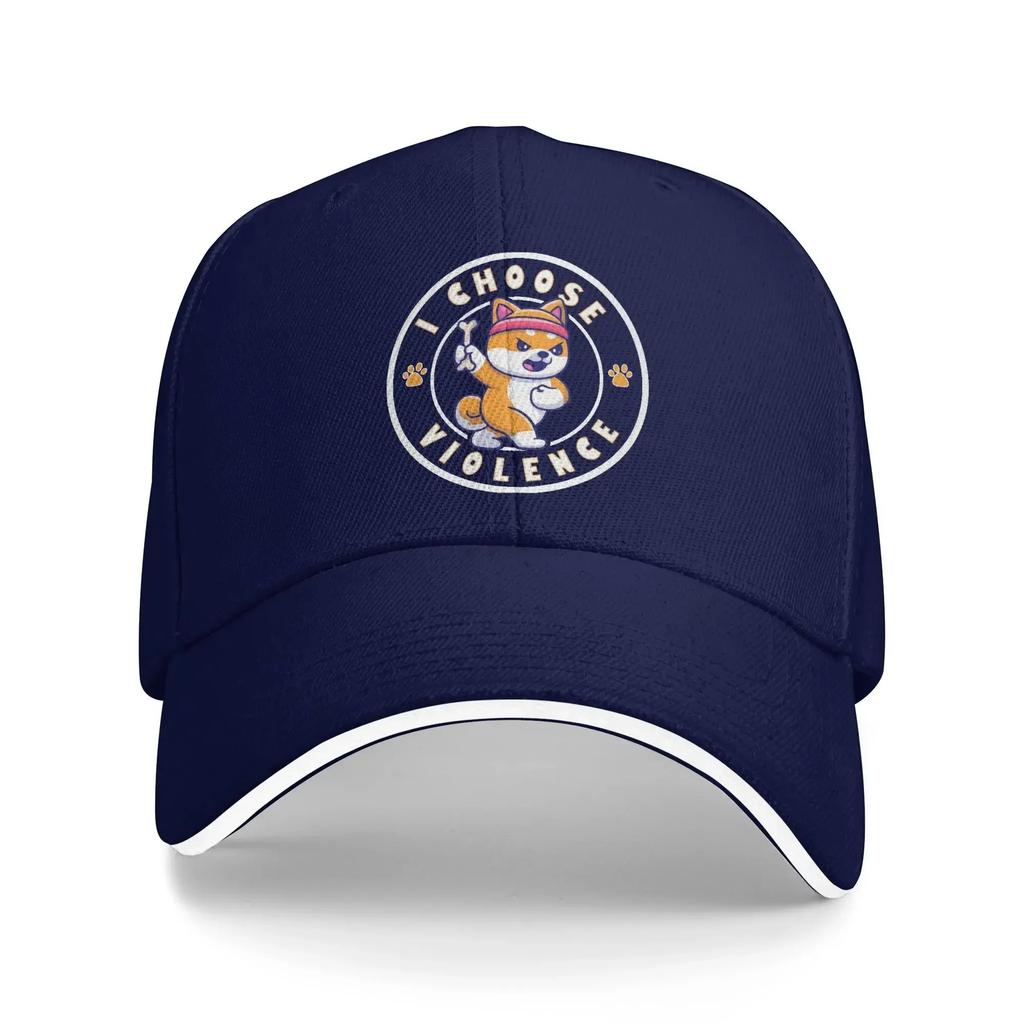 I Choose Violence Casual Baseball Cap Spring Funny Dog Trucker Hat Hot Sale Tennis Snapback Cap Couple Fitted Retro Baseball Cap