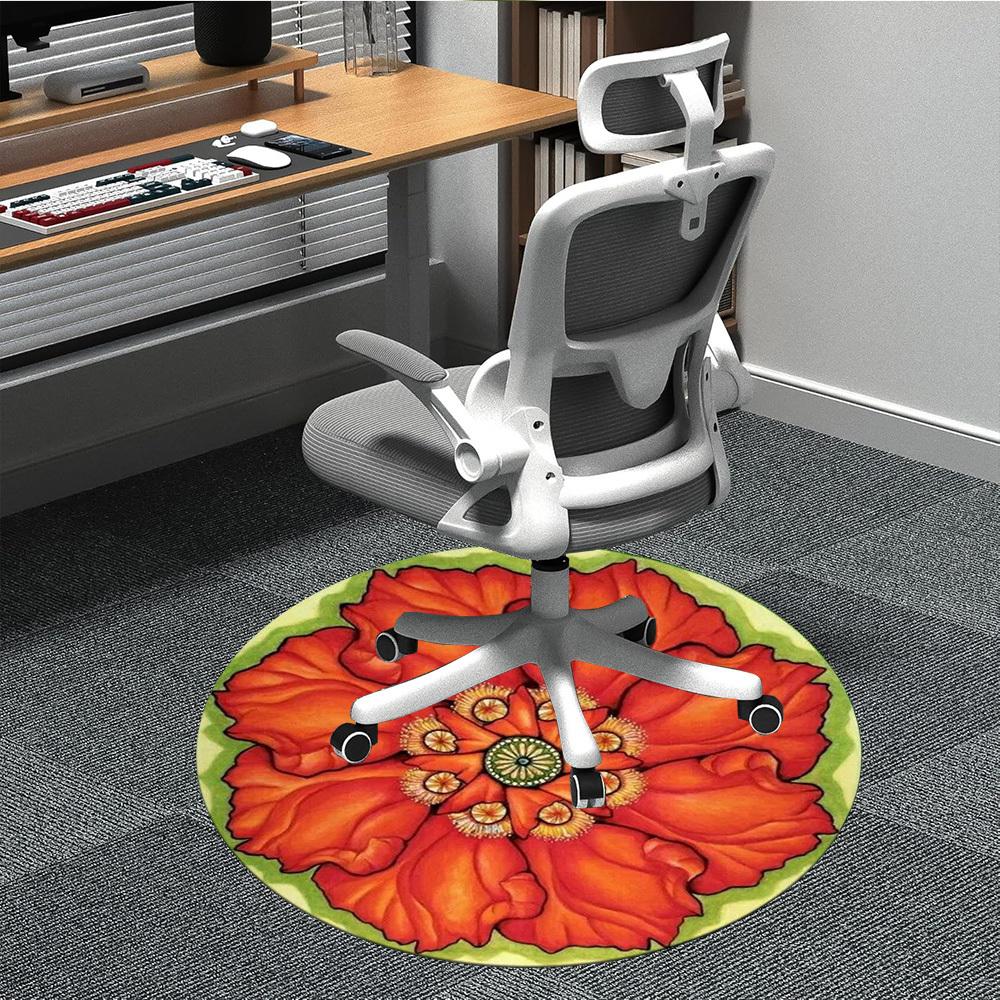 

1pc Flower Mandala Chair Carpet for Office Non-Slip Mat for Office - Decorative Floor Mat yy251030185 80cm by 80cm