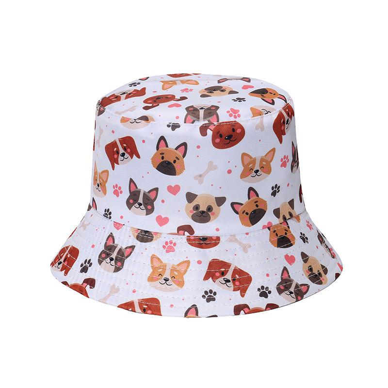 Trendy Pet Print Sun Hat For Women Fisherman Hat With Short Brim