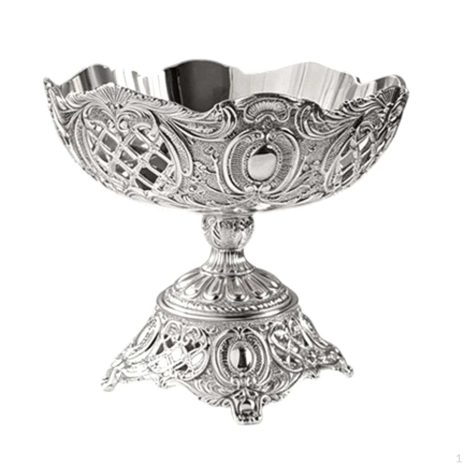 Pedestal Serving Bowl Elegant Fruit with Ornate Dessert Stand for Hosts, Table