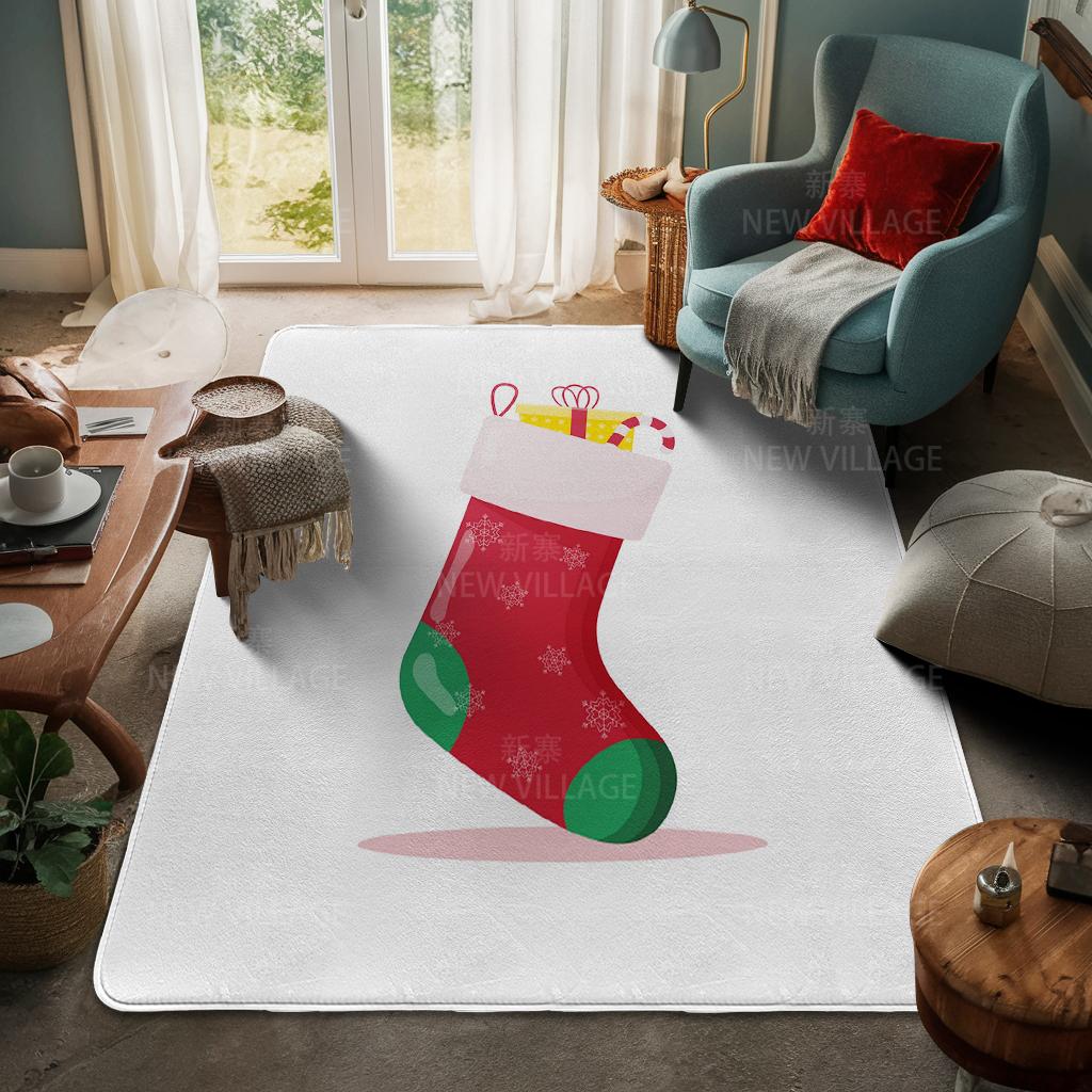 House Entrance Carpet Home Door Mat Living Room Bath Foot Bathroom Non-slip Water Absorption Rugs Bath Merry Christmas Winter