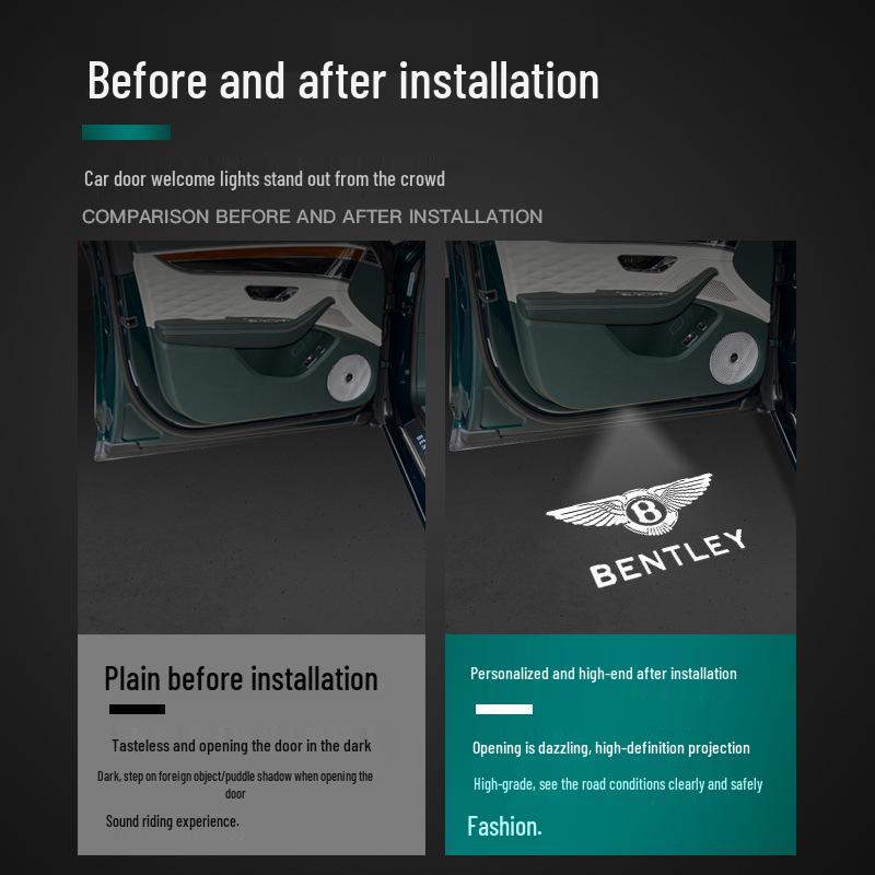 Projection Door Lights for Bentley Models: Flying Spur, Continental GT, Mulsanne, Azure, Bentayga - Welcome Light & Decoration