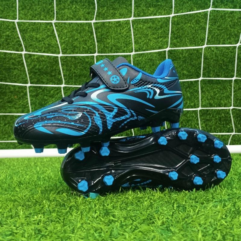 

Small Size Velcro Football Shoes Boys And Girls Game Broken Nails Primary And Secondary School Students Free Lace-Up Professional Training Shoes 30