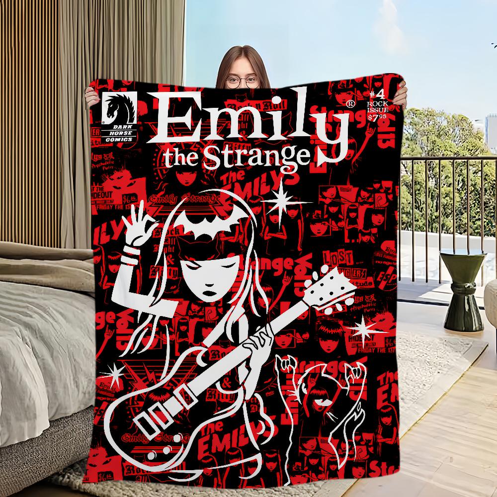 Blanket Flannel warm comfort  soft plush blanket for sofa living room office bedroom travel E-Emily Strange The book gift
