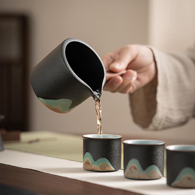 Su's Ceramic 'Rivers and Mountains' Glazed Kung Fu Tea Set
