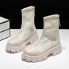 Fashion Aphixta Plus Big Size 42 43 Summer Breathable Platform Boots Lace-up 6cm Thick Sole Women Back Zipper Height Increasing Boots