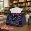 1pc, 2D Flat Printing, Tissue Box with Flower Dog Pattern, Suitable for Home, Kitchen, And Car Decoration, Tissue Dispenser, Ideal for Christmas, Hall