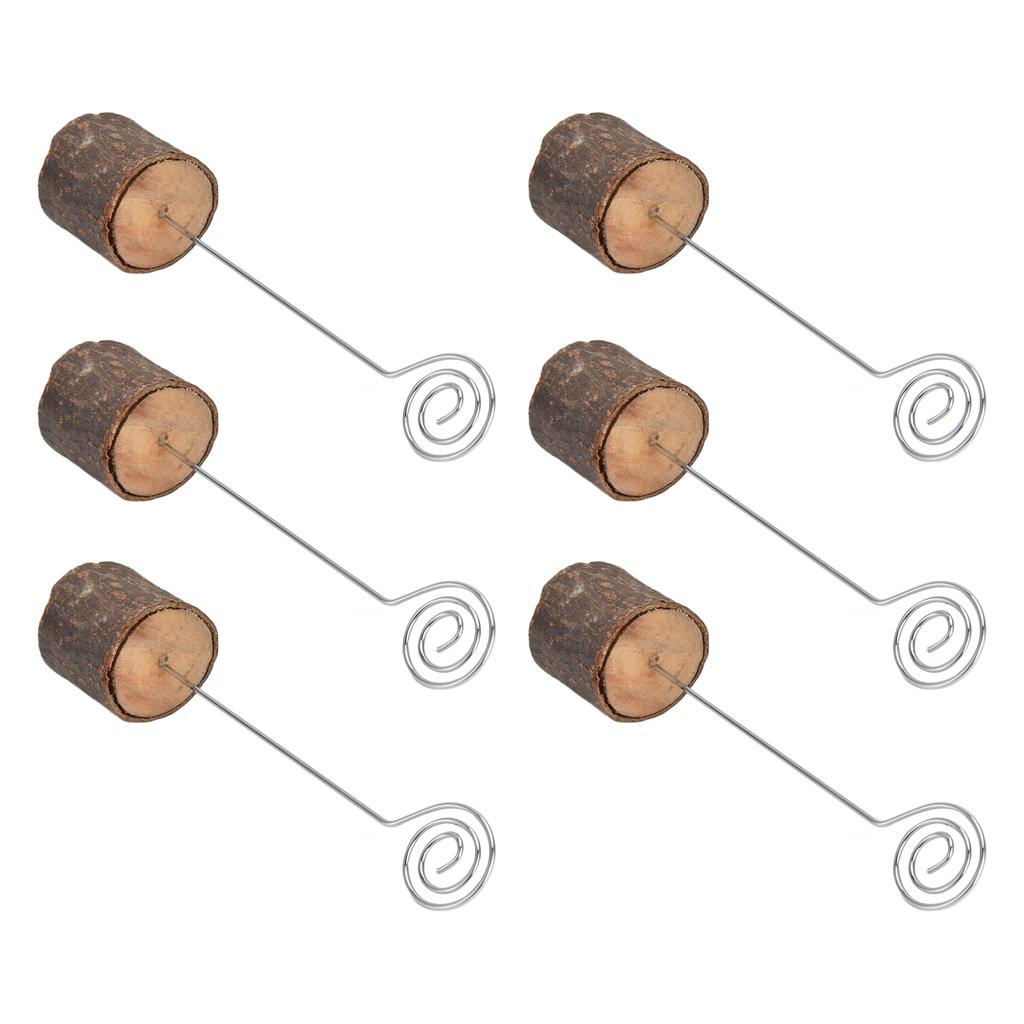 20 Stück Premium Holz Tischkartenhalter mit Wirbel-Draht Namenskarten Fotohalter für Hochzeit Geburtstag Festival