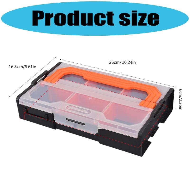 Portable Multi Grid Screw Organizer Tool Storage Case Box Crafted from Reinforced PP Material And Slip Resistant Bottom