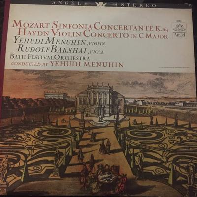 LP Schallplatte YEHUDI MENUHIN RUDOLF BARSHAI BAT  Mozart Sinfonia Concertante K. 364 36190 ANGEL 1963 US Klassik Gebraucht