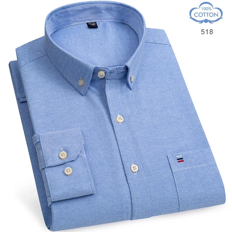 Camisas Oxford de Algodón 100% Puro para Hombre Manga Larga Camisa a Cuadros Rayada Masculina Negocios Tartán Camisa Roja Ropa de Diseño para Hombre