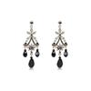 Vintage Ethnic Style Rhinestone Flower Shaped Water Drop Earrings For Women Elegant Long Texture Dangle Earring Female Jewelry