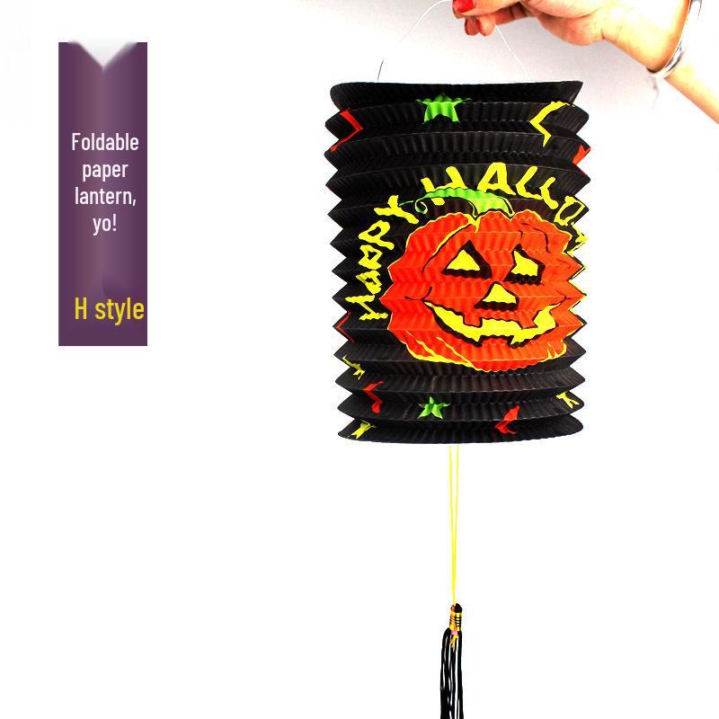 Foldable Halloween Lantern: Pumpkin, Skull & Witch Design