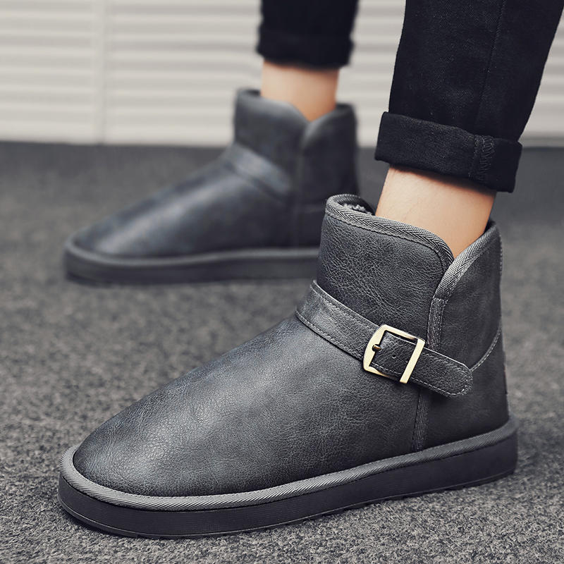 Snow boots Winter cotton shoes Fleece thickened warm fur integrated bread shoes