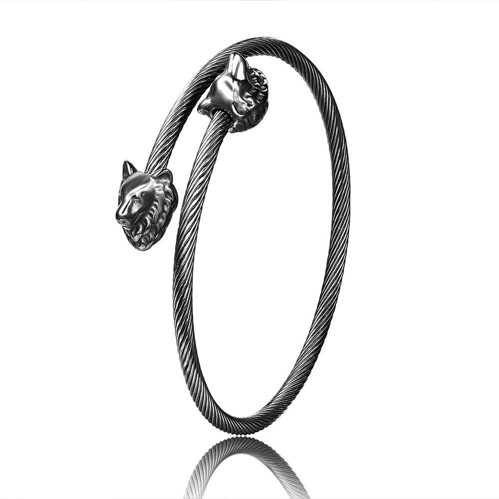 

Мужской браслет JYL TS Голова Волка Viking Style Способствует Храбрости и Удаче ZJ6935 дымный черный