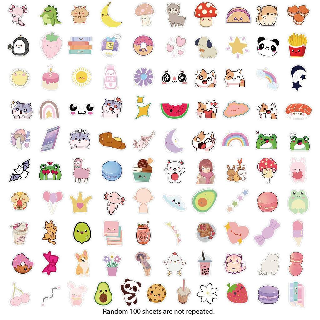 50PCS Cute Cartoon Animal Waterproof Stickers for Phones & Computers