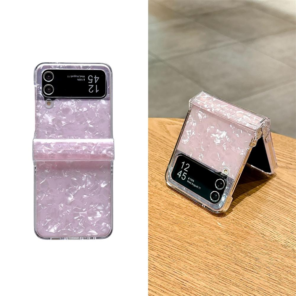 Glitter Dream Shell Pattern Case For Samsung Galaxy Z Flip5 6 Shockproof For Galaxy Z Flip 5 Z Flip 6 Z Flip 4 Z Flip3 5G Cover