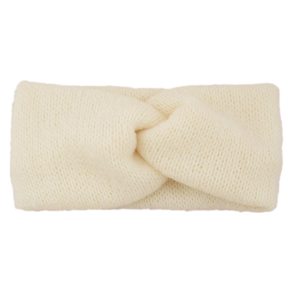 New Wool Knitting Cross Wide Headbands Winter Ear Warmer Soft Elastic Mohair Headwrap Turban For Women Girl Hair Accessories