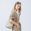 Wooden Bead Woven Hand Bag Hollow-out Tote Bag Bucket Shoulder Bag Handmade Shoulder Bag Casual Beach Handbag for Women