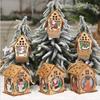1Pcs Christmas Decorations for Tree LED Light Wood House Cute Tree Hanging Ornaments Holiday Home Decor Party Supplies