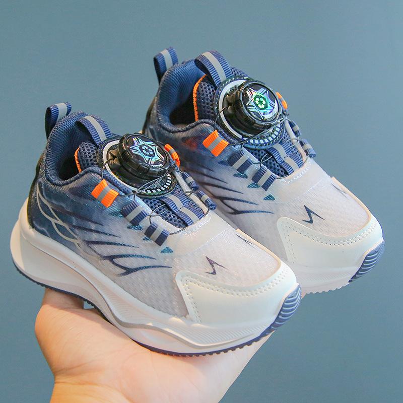 Kinder Sportschuhe 2025 Frühling und Herbst Jungen Freizeitschuhe Drehknopf Mädchen Laufschuhe weiche Sohle Baby Netzschuhe Einzel