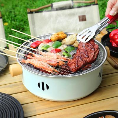Stainless Steel BBQ Stove Portable Charcoal Grill Non-Stick Barbecue Rack Multi-Functional Tea Stove Plate