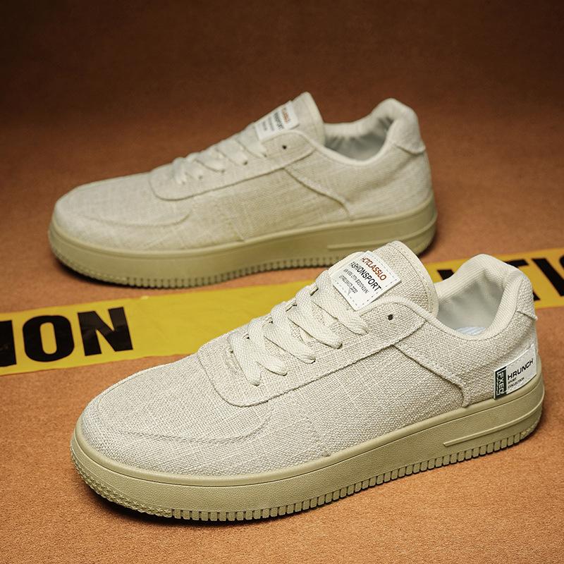 Men's shoes 2024 new summer breathable trend versatile casual platform cloth shoes men's linen canvas sports shoes