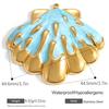 Sommer Meeresstil Bunter Muschel Seestern Anhänger 18K Vergoldeter Edelstahl Geschenk Schmuck