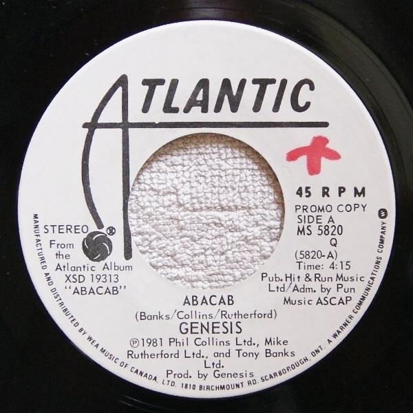 

7-дюймовая пластинка GENESIS Abacab MS5820PROMO Atlantic 1981 Канада Рок Б/у