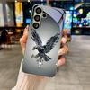 Diamond Eagle Art Electroplated Silver Phone Case For Samsung Note 10 20 A06 A07 A12 A13 A14 A15 A16 A17 A22 A23 A25 Glass Cover