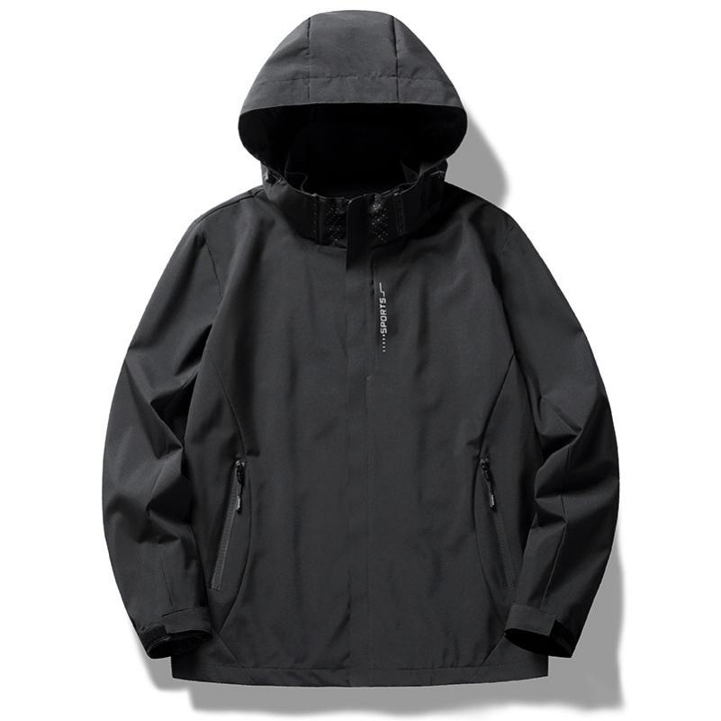

Jackets for Men and Women with The Same Loose Detachable Caps, Outdoor Group Wear, Waterproof Jackets, Couple Jackets, Windproof and Breathable XXXXXL чорний